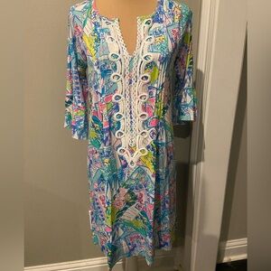 Lilly Pulitzer Krysta tunic dress in the "Wish You Were Here" S